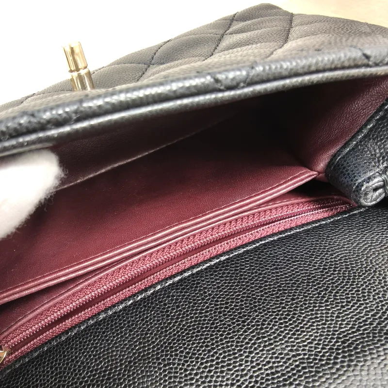Chanel Top Handle Bag Coco Handle​Black Grained Calfskin Small24 × 10 × 14 cm — detail view 11 of 12