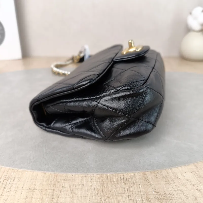 Chanel Crossbody Bag Pearl cf Collection Crossbody Bag Black Calfskin One Size 20 × 5 × 12 cm 30 — detail view 11 of 11