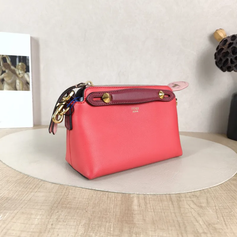 FENDI Crossbody Bag by the way Red Calfskin Mini 20.5 × 9 × 12 cm — cover view 3 of 5