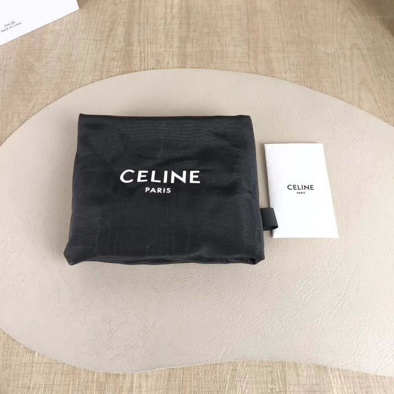 CELINE Top Handle Bag CABAS TRIOMPHE Blue Calfskin Small 22 × 15 × 17 cm — detail view 11 of 12
