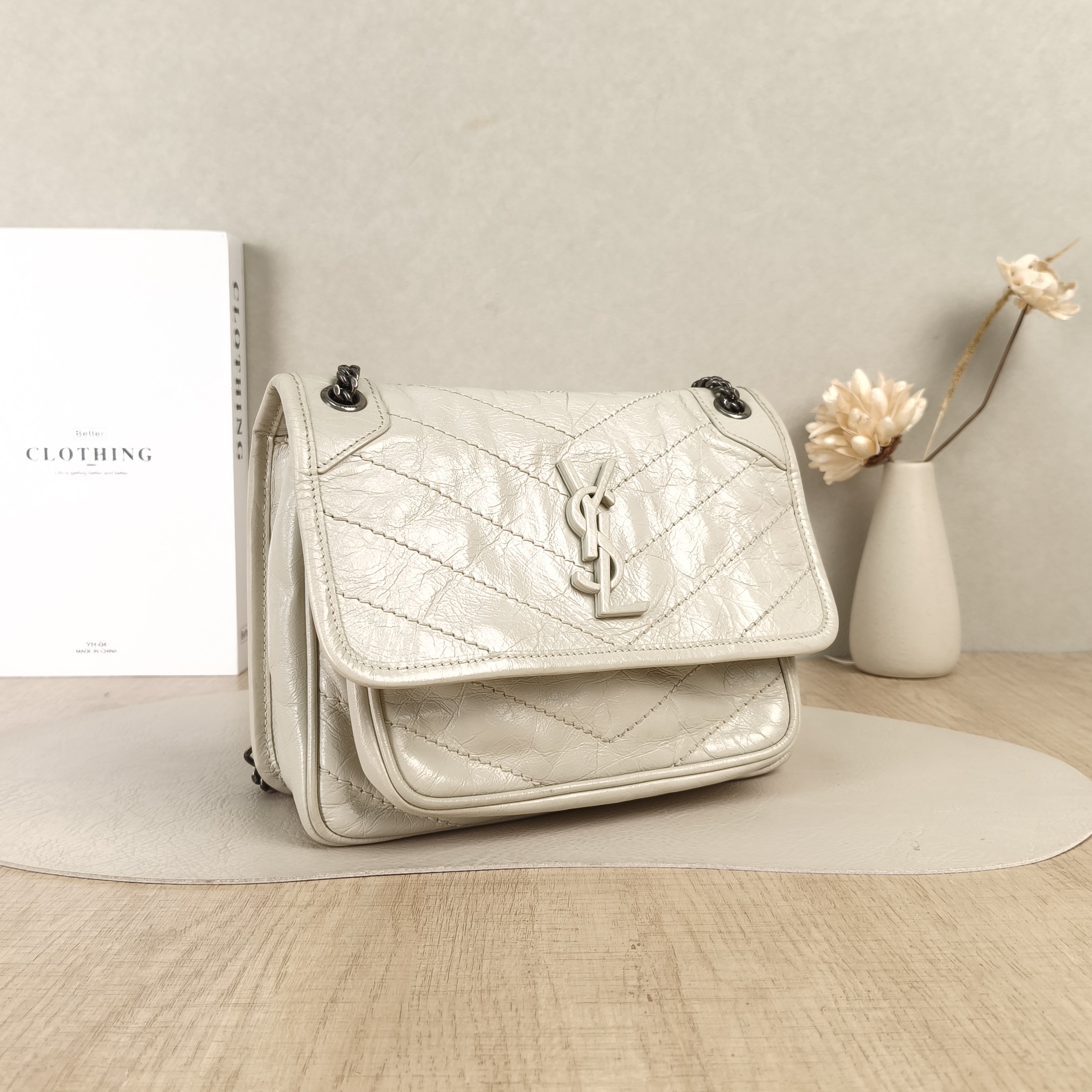 SAINT LAURENT Crossbody Bag Niki D Waxed Leather Calfskin Small21 × 7.5 × 16 cm — cover view 4 of 5