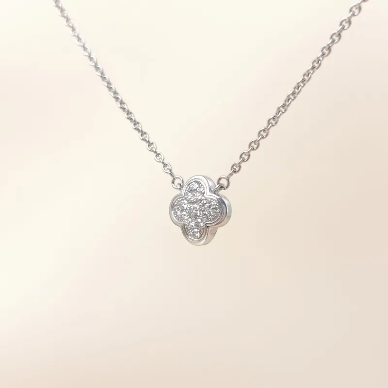 Van Cleef & Arpels Necklace Pure Alhambra Pavé Diamond Necklace White Gold Diamond18KW hite Gold One Size 41cm — cover view 6 of 8