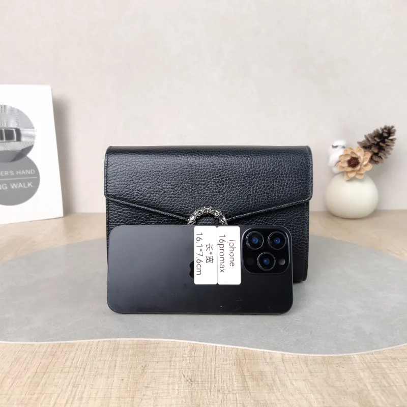 GUCCI Crossbody Bag Dionysus Collection Wallet woc Black Calfskin Mini 20 × 5 × 13 cm — cover view 5 of 6