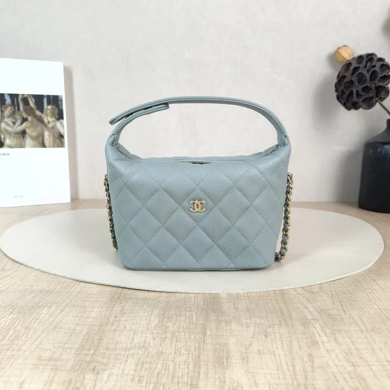 Chanel Crossbody Bag Crossbody Bag Blue Grained Calfskin One Size 21.5 × 7.5 × 19 cm