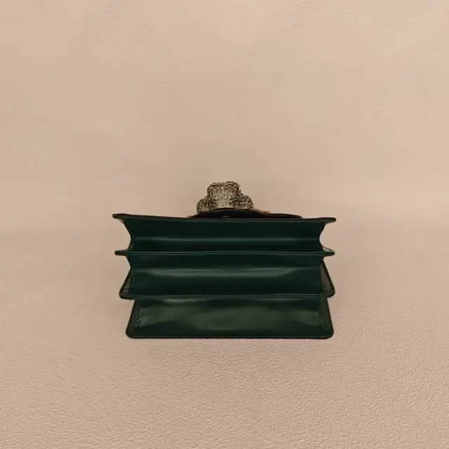 GUCCI Crossbody Bag Top Handle Crossbody Bag Green Calfskin 19 × 10 × 12 cm — cover view 5 of 6