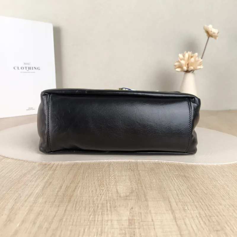 BALENCIAGA Shoulder Bag Shoulder Bag Black with Gold-Tone Hardware Calfskin One Size 25 × 9 × 19 cm — cover view 4 of 5