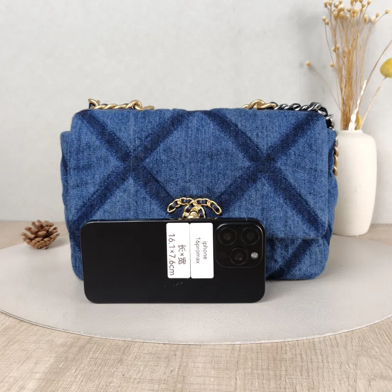 Chanel Crossbody Bag 19Bag Blue Small 26 × 9 × 16 cm — cover view 2 of 6