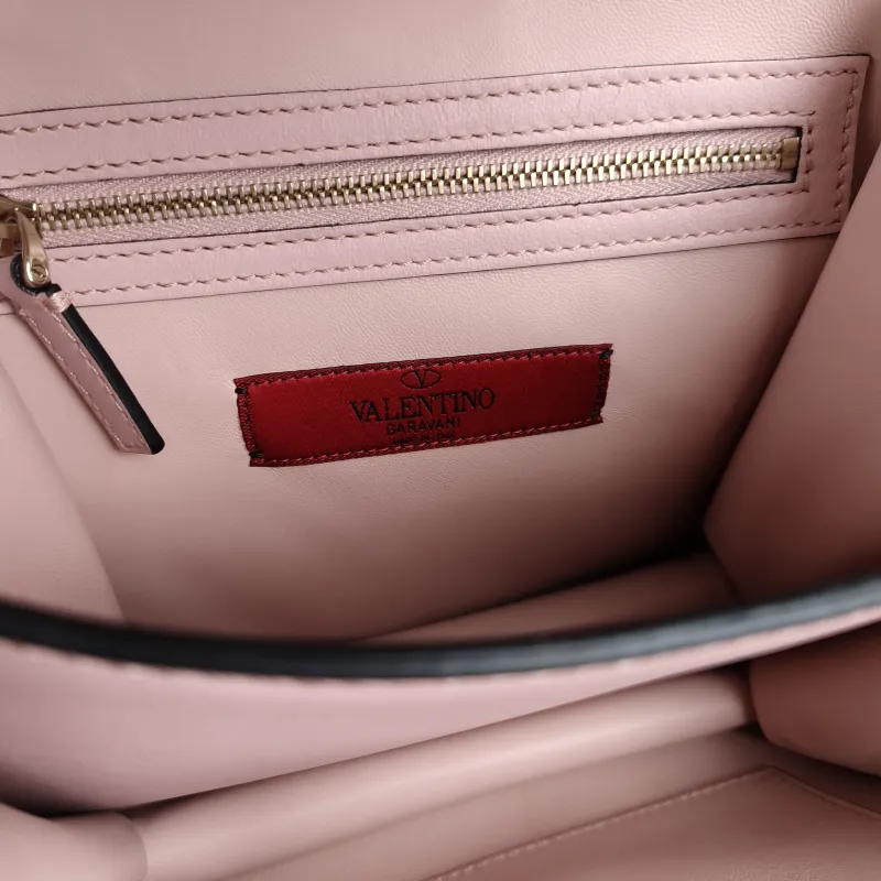 Valentino Shoulder Bag Shoulder Bag Pink Calfskin One Size 23 × 8 × 18 cm — detail view 12 of 12