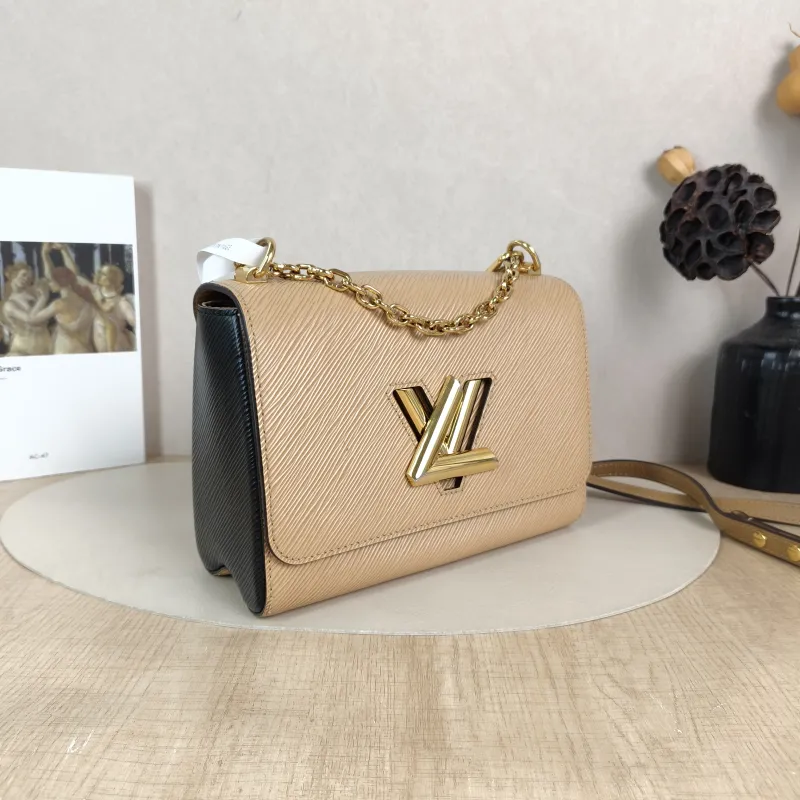 Louis Vuitton Crossbody Bag Twist Taupe Epi Embossed Calfskin Medium 23 × 9.5 × 17 cm — cover view 6 of 6