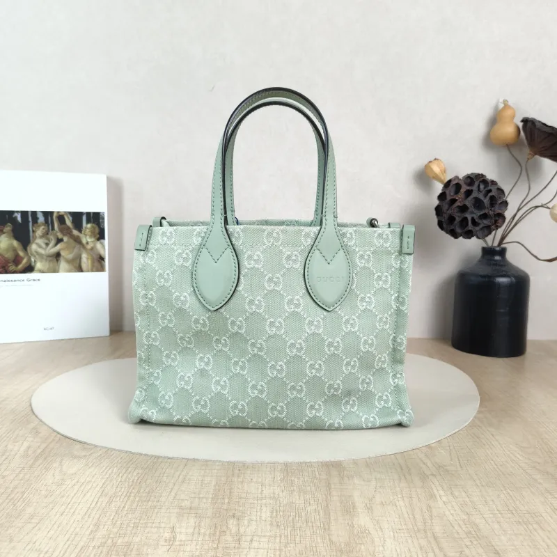 GUCCI Shoulder Bagophidia GG Tote Bag Green Medium27 × 11 × 19 cm