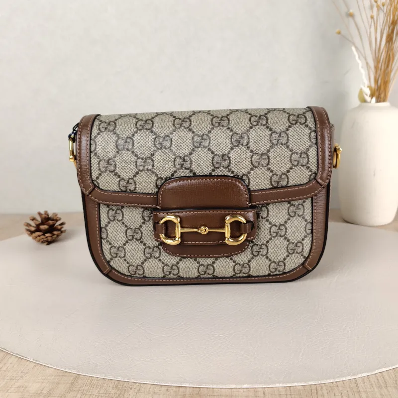 GUCCI Crossbody Bag Horsebit 1955 Horsebit Small Monogram PVC Small20.5 × 5 × 14.5 cm