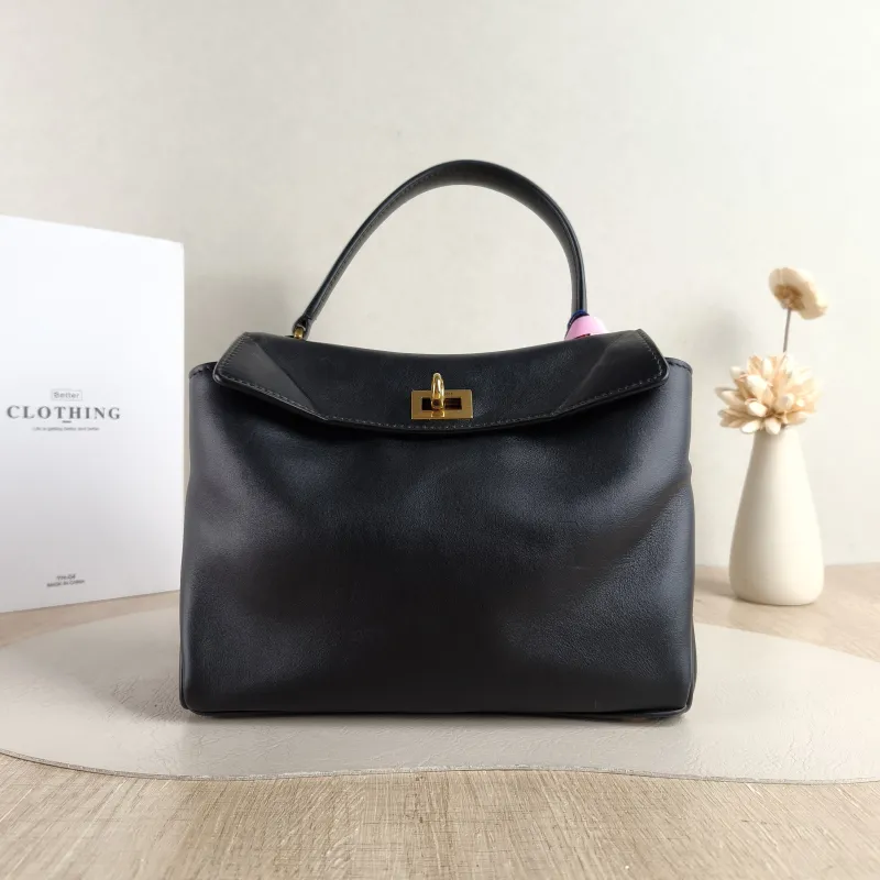 BALENCIAGA Crossbody Bag RODEO Black CC alfskin Mini 23 × 10 × 17 cm