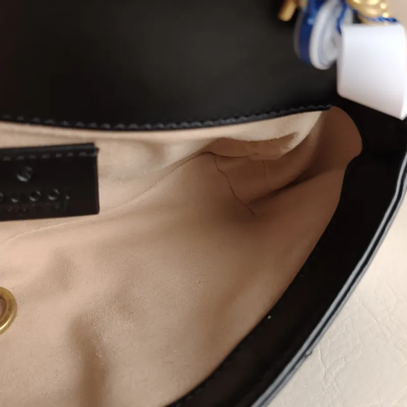 GUCCI Crossbody Bag GG Marmont Mini Marmont Mini Black Calfskin Mini 16.5 × 4.5 × 9.5 cm — detail view 10 of 12