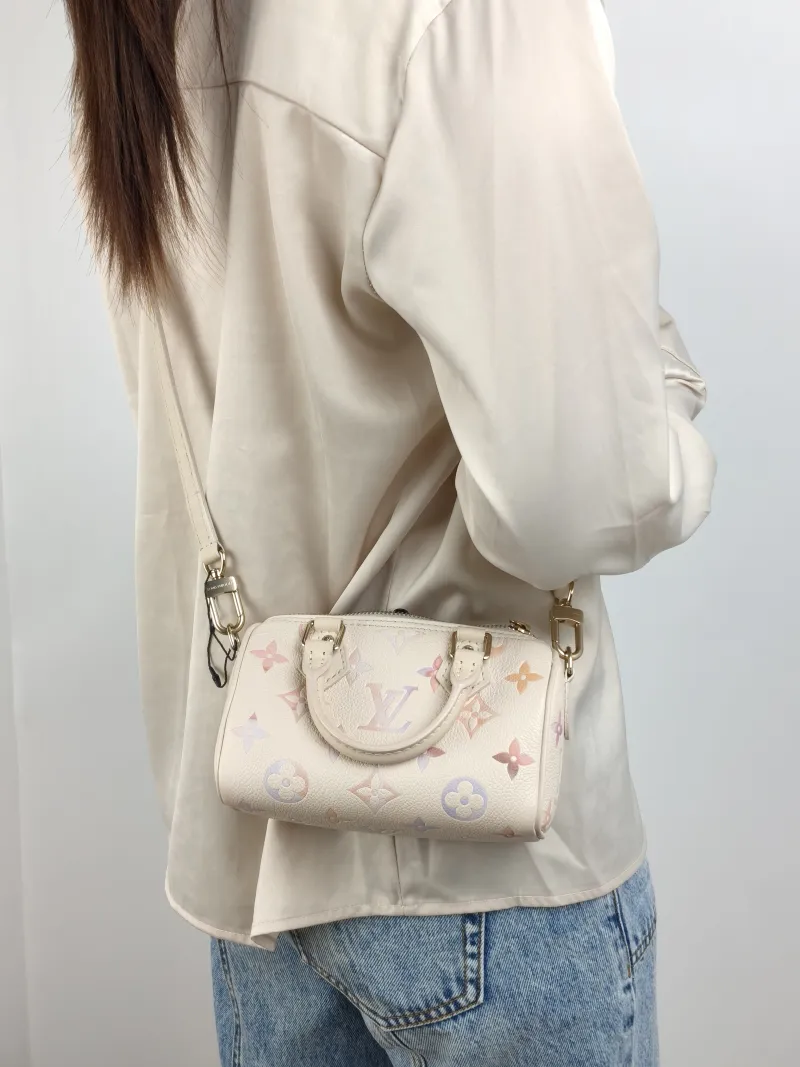 Louis Vuitton Crossbody Bag Speedy Nano Calfskin nano 16 × 7.5 × 10 cm — on-model view 1 of 3
