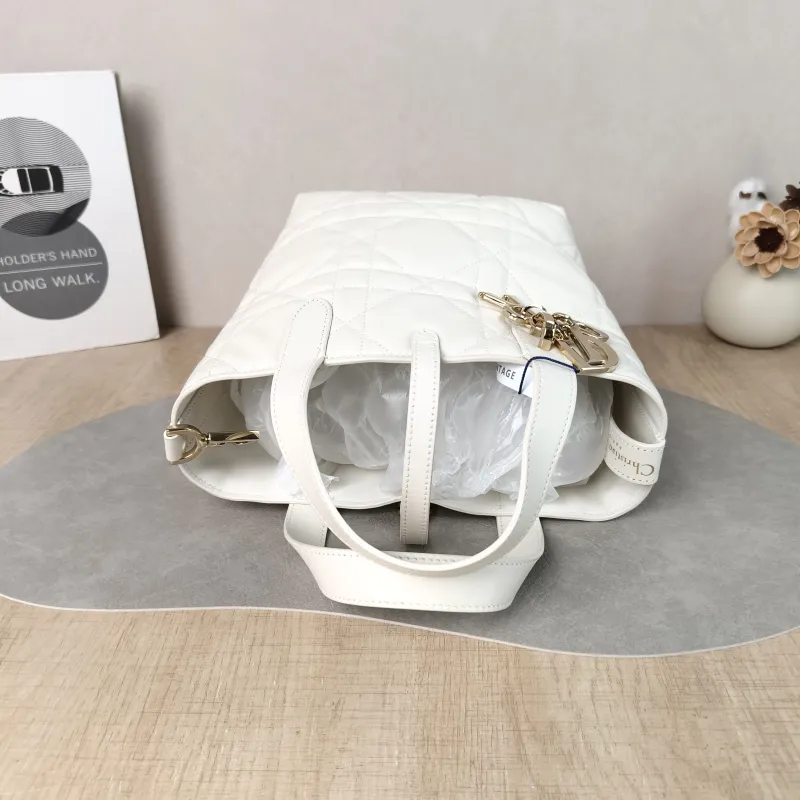 DIOR Top Handle Bag TOUJOURS Edition White Calfskin Small 18.5 × 12 × 18.5 cm — detail view 9 of 14