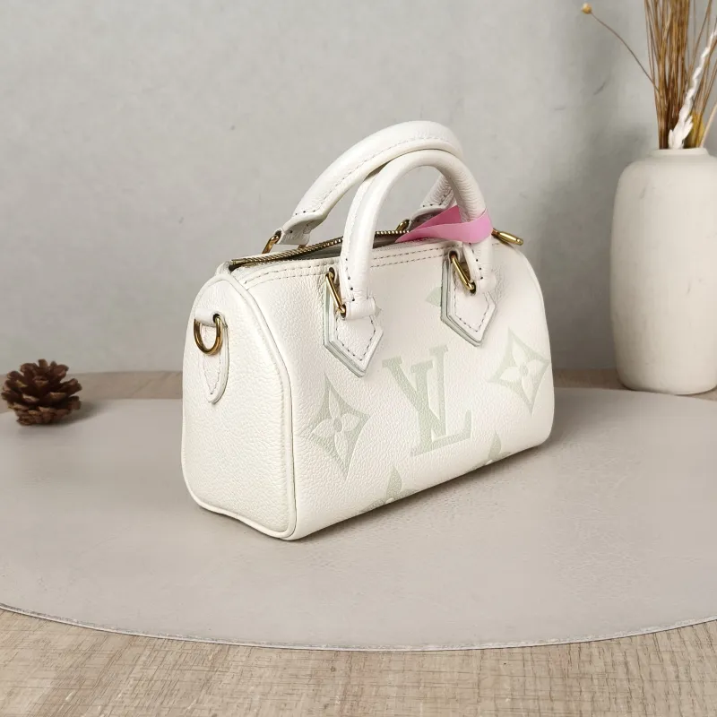 Louis Vuitton Crossbody Bag Speedy Nano White · Green Empreinte Embossed Calfskin nano 16 × 7.5 × 10 cm — cover view 2 of 5