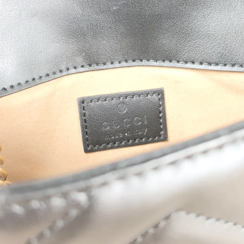 GUCCI Crossbody Bag GG Marmont Mini Marmont Mini Black Calfskin Mini 16.5 × 4.5 × 9.5 cm — detail view 3 of 12