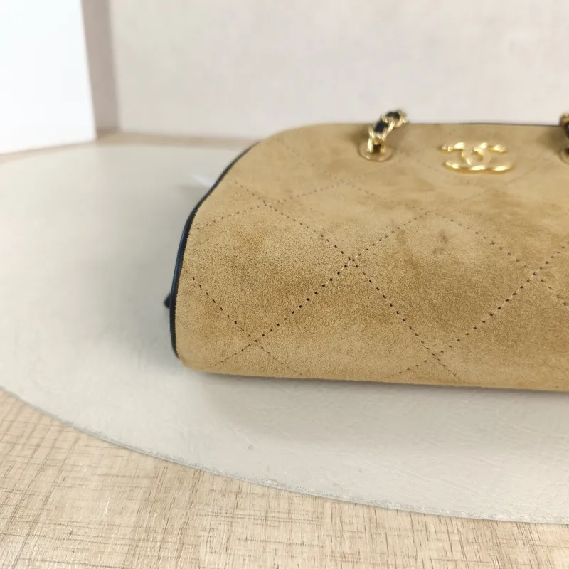 Chanel Shoulder Bag 26p Bowling Bag Brown Suede One Size 20 × 5.5 × 12 cm — detail view 7 of 10