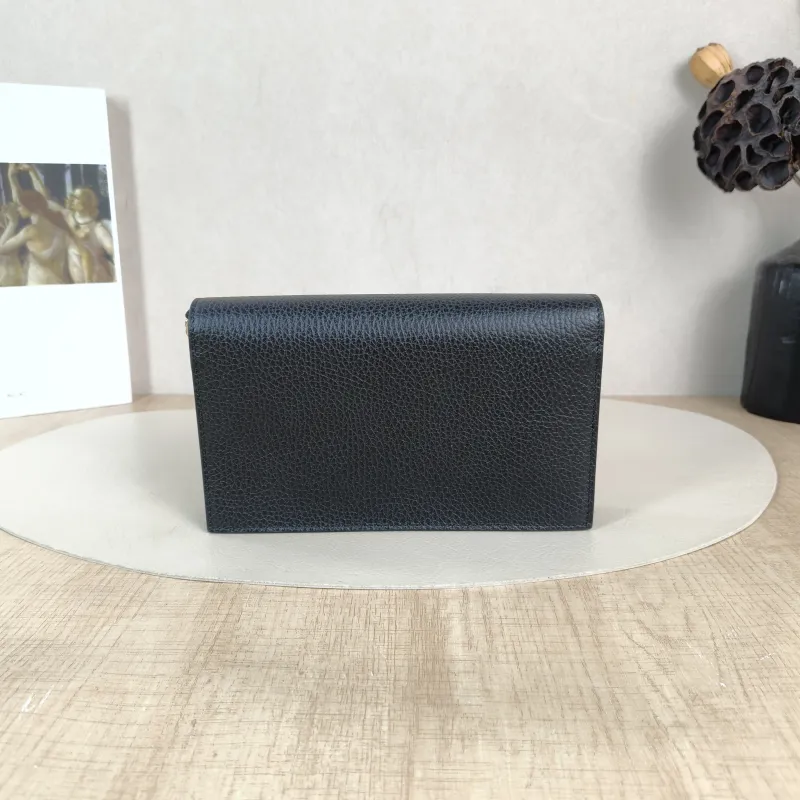 GUCCI Crossbody Bag G woc Black Calfskin One Size 19 × 2 × 11.5 cm — cover view 3 of 6
