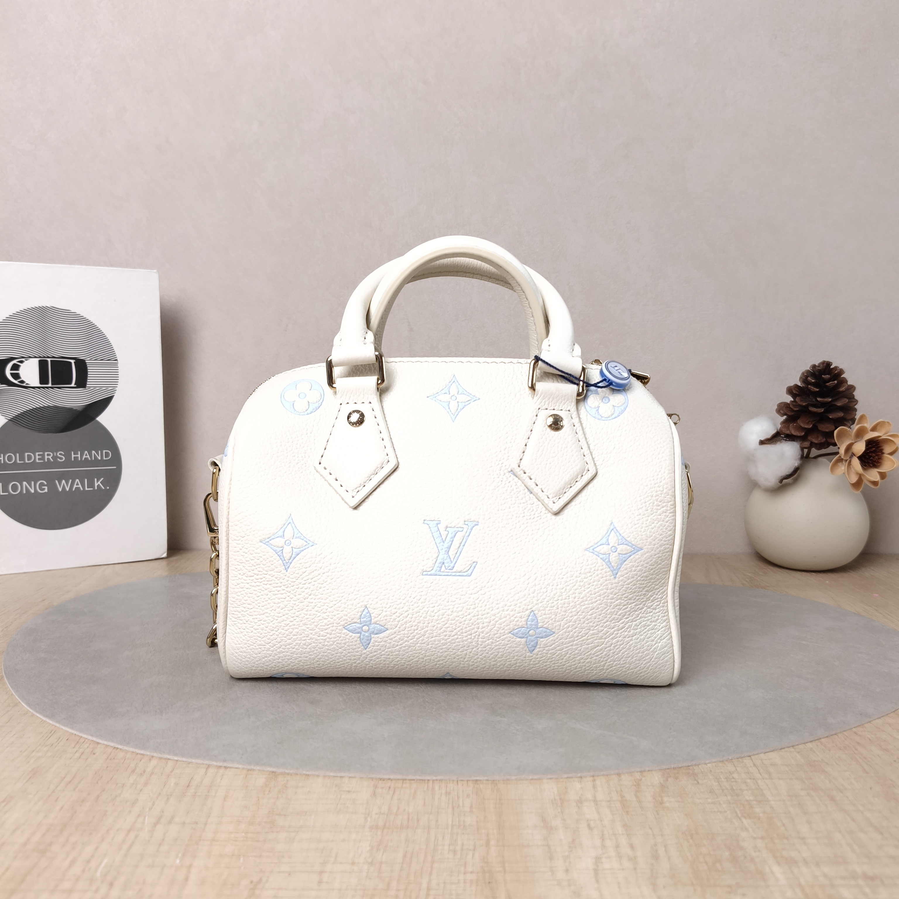 Louis Vuitton Crossbody Bag Speedy20 White · Blue Calfskin One Size20.5 × 12 × 13.5 cm