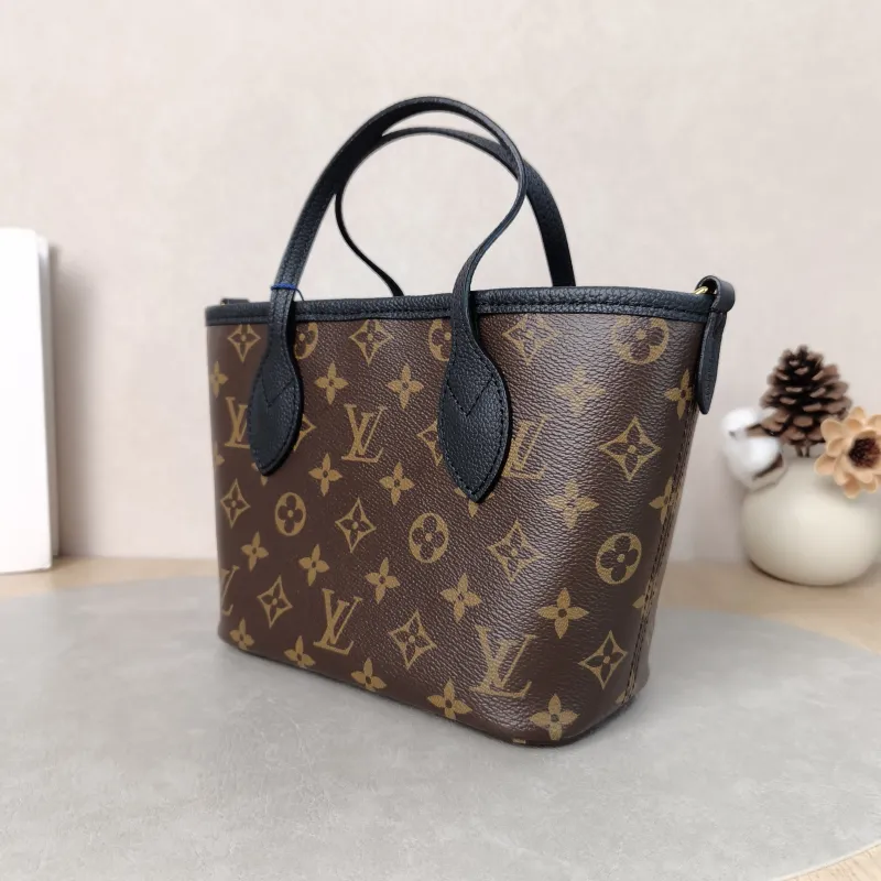 Louis Vuitton Crossbody Bag NEVERFULL INSIDE OUT BB Black PVC · Calfskin BB26.5 × 11 × 16.5 cm — cover view 6 of 6