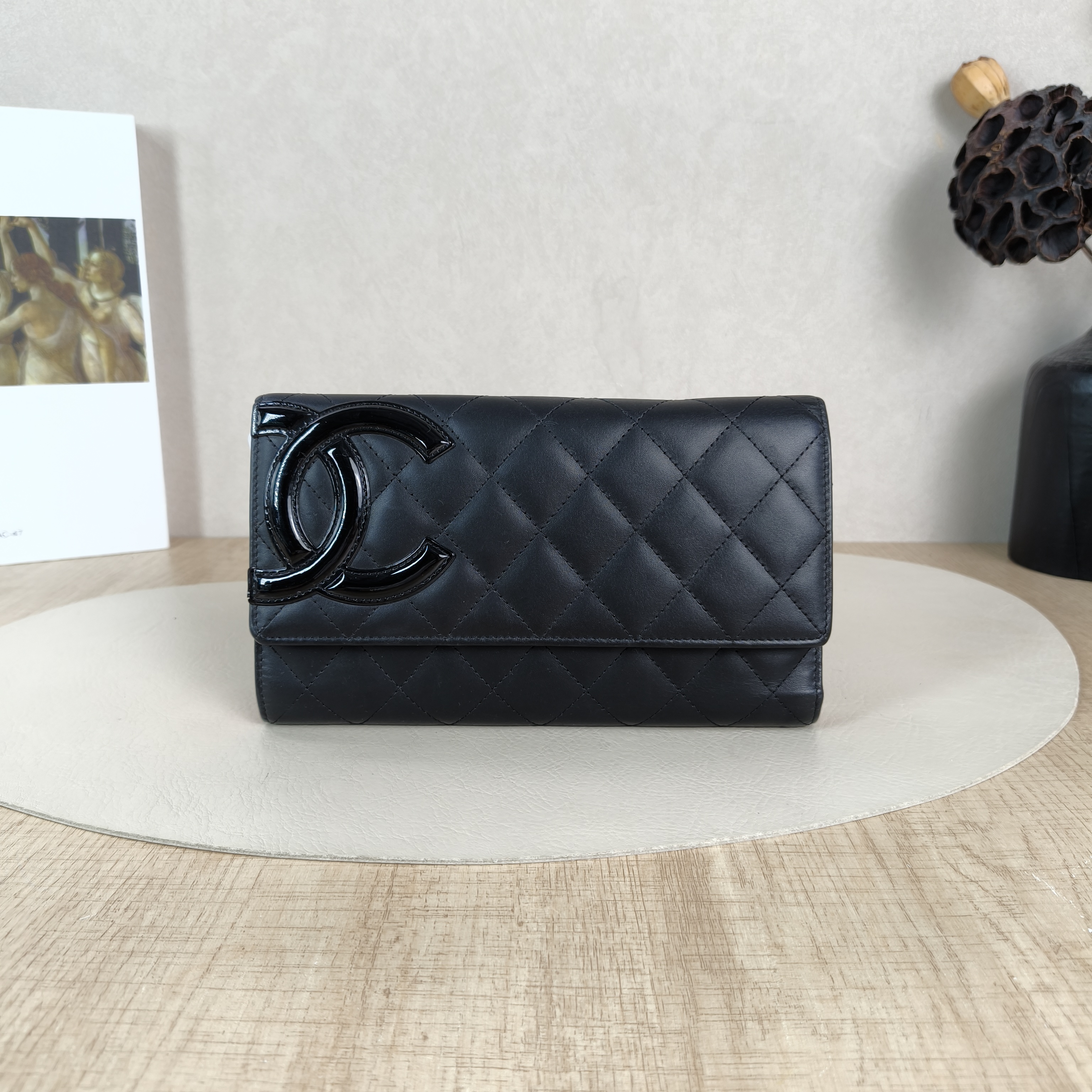 Chanel Wallet Wallet Black Calfskin One Size20 × 2 × 12.5 cm