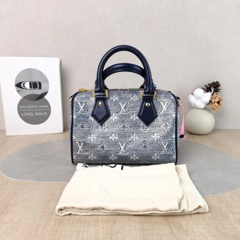 Louis Vuitton Crossbody Bag Speedy20 Blue Canvas One Size 20.5 × 12 × 13.5 cm — cover view 6 of 6
