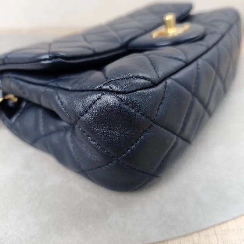 Chanel Crossbody Bag Classic Flap Large Mini CF Mini Blue Lambskin mini20 × 6 × 12 cm — detail view 15 of 15