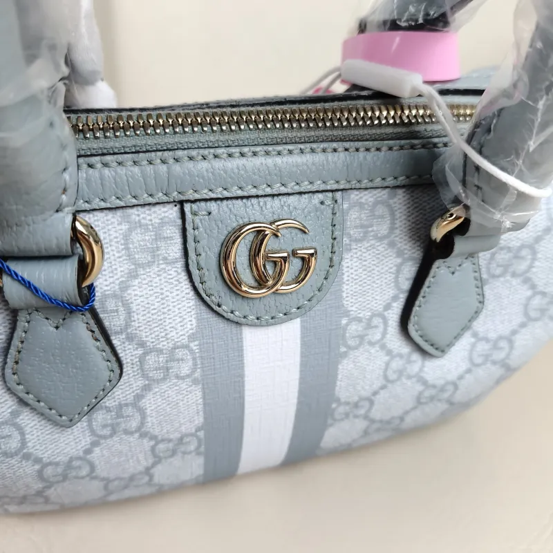 GUCCI Top Handle Bag Ophidia Blue PVC One Size 21 × 11 × 13 cm — detail view 9 of 12