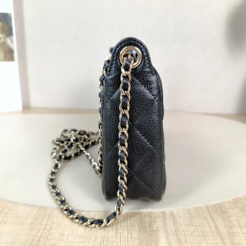 Chanel Crossbody Bag Black Grained Calfskin One Size 21 × 5.5 × 12 cm — detail view 11 of 11