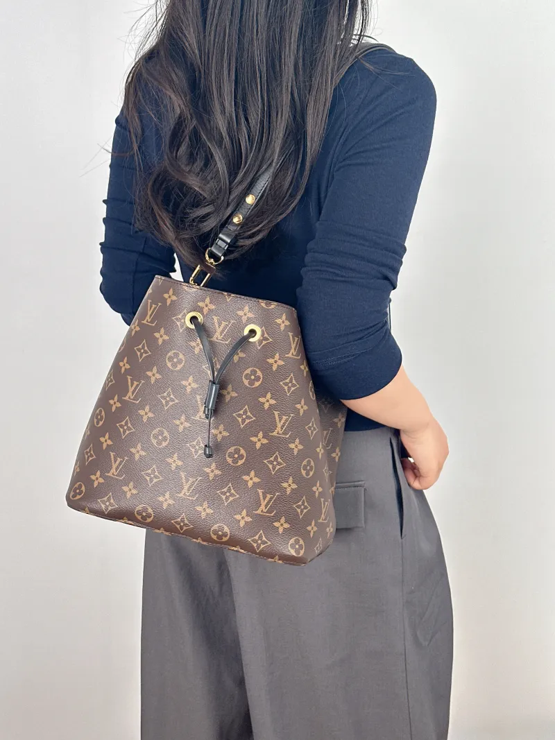 Louis Vuitton Shoulder Bag NÉONOÉ Bucket Bag Black PVC Medium 26 × 17.5 × 26 cm — on-model view 2 of 2