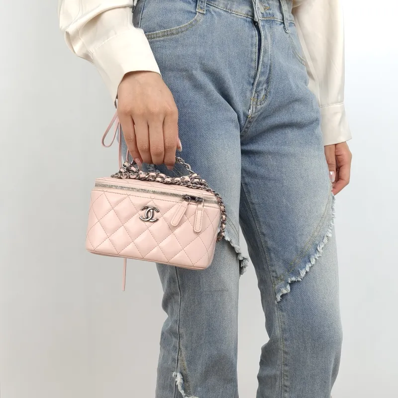 Chanel Crossbody Bag Edition Pink Calfskin Mini 16 × 8 × 9.5 cm — on-model view 1 of 2