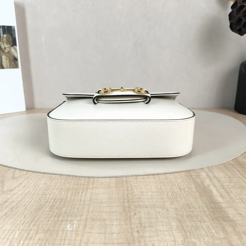 GUCCI Crossbody Bag Horsebit 1955 Horsebit Small White Calfskin Small 20.5 × 5 × 14.5 cm — cover view 4 of 6