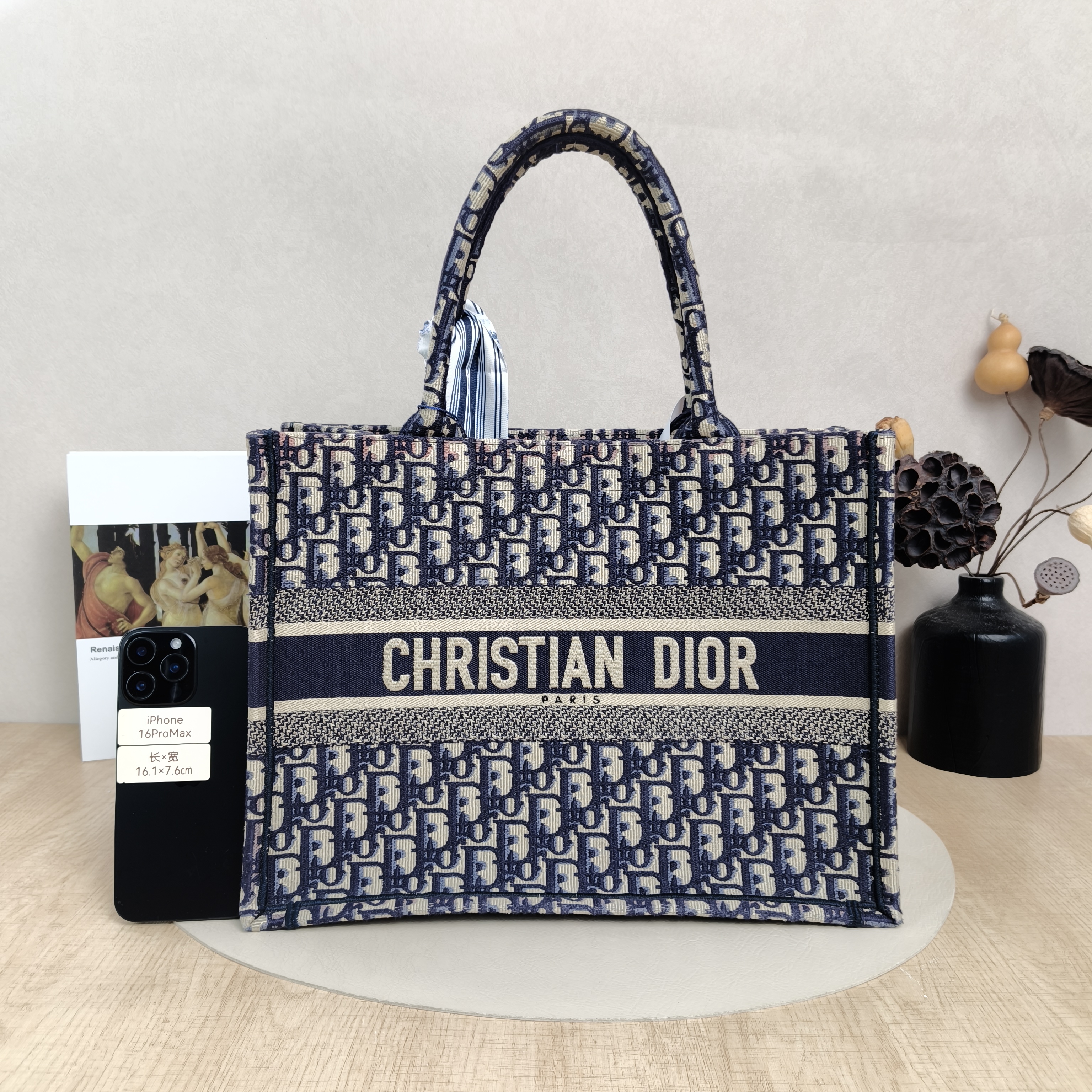 DIOR Top Handle Bag Book Tote Blue Canvas Medium36 × 16.5 × 27.5 cm — cover view 5 of 5