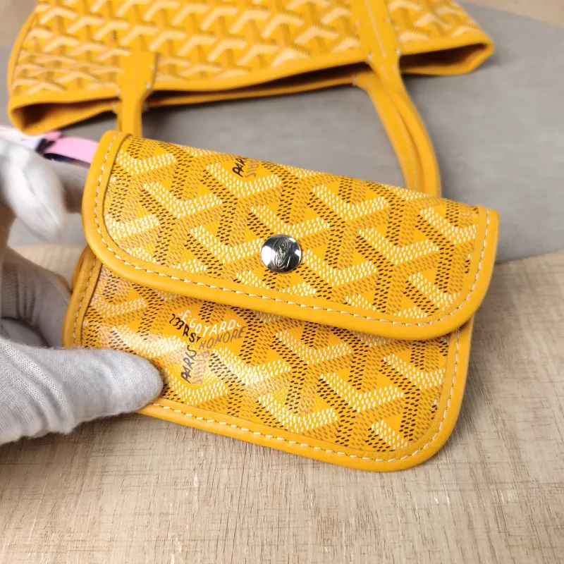 GOYARD Top Handle Bag ANJOU Shopping Tote Yellow PVC Mini 19.5 × 9 × 19.5 cm — detail view 11 of 13