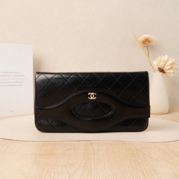 Chanel 31bagwoc Edition Black with Gold-Tone Hardware Waxed Leather Microchip Edition · Shoulder Strap · 25 × 2 × 13 cm