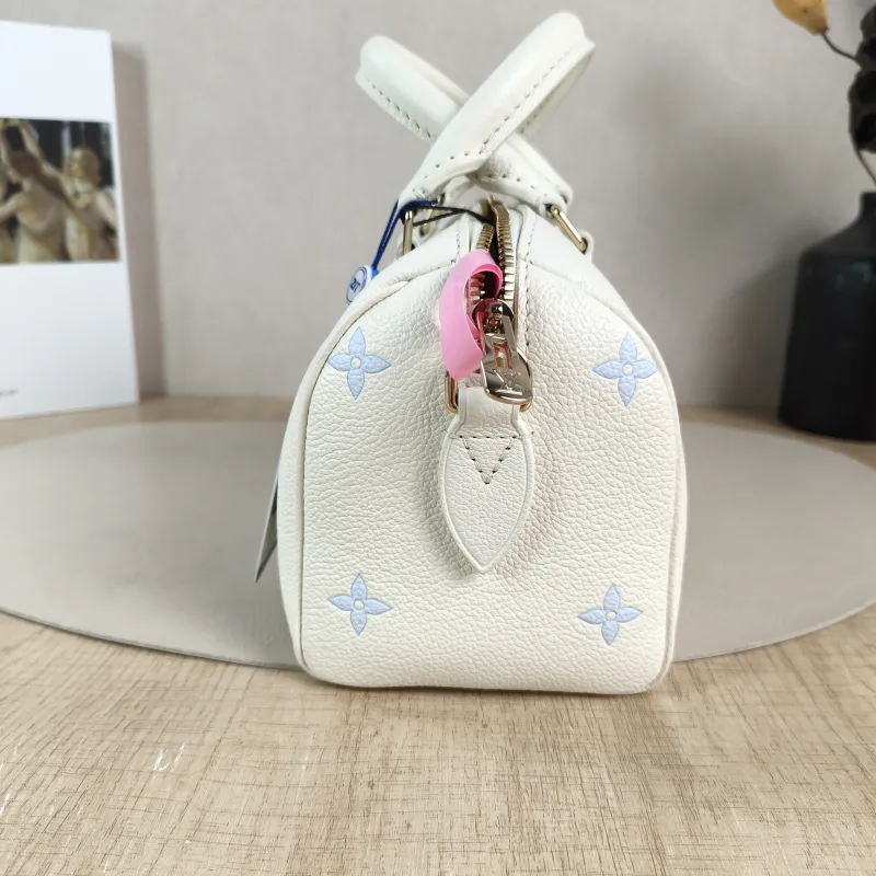 Louis Vuitton Crossbody Bag Speedy20 White · Blue Calfskin One Size 20.5 × 12 × 13.5 cm — detail view 11 of 12