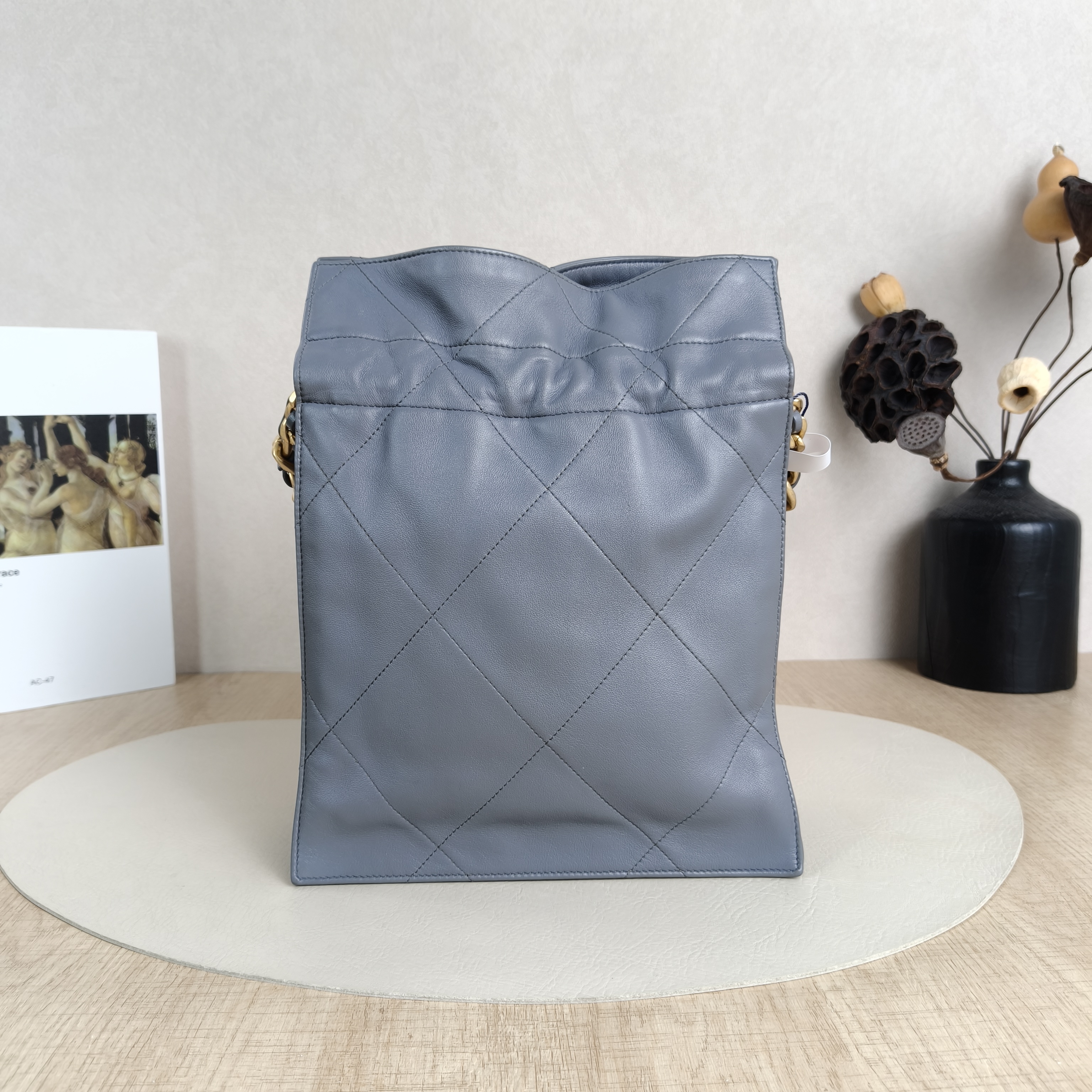 Chanel Top Handle Bag Shoulder Bag Grey Lambskin 20.5 × 8 × 26 cm — cover view 2 of 6