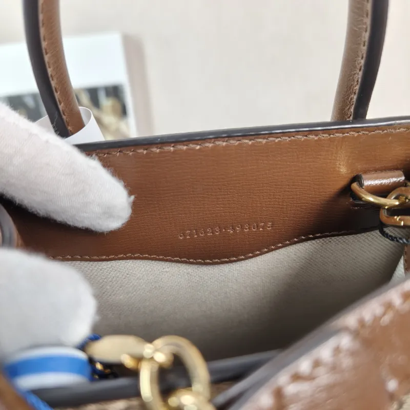 GUCCI Crossbody Bag GG Retro Collection Tote Bag Brown PVC Mini 16 × 7 × 20 cm — detail view 10 of 13