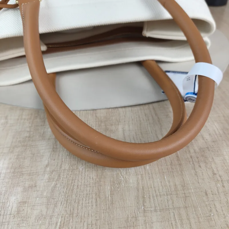 CELINE Top Handle Bag cabas logo tote White Canvas Large 34 × 20 × 33 cm — detail view 6 of 10