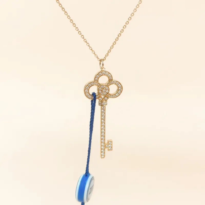 Tiffany&Co. Necklace Keys Collection Pavé Diamond Necklace Yellow Gold 18KY ellow Gold Diamond One Size 45cm