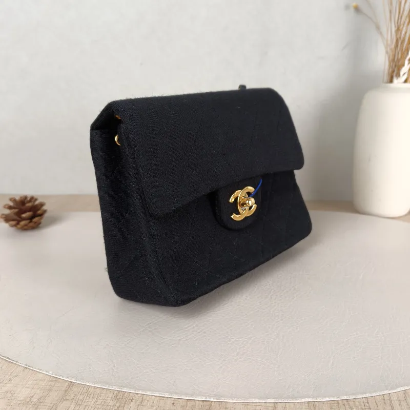 Chanel Crossbody Bag Classic Flap Mini CF Mini Black Canvas One Size 17 × 7 × 13.5 cm 0 — cover view 3 of 5