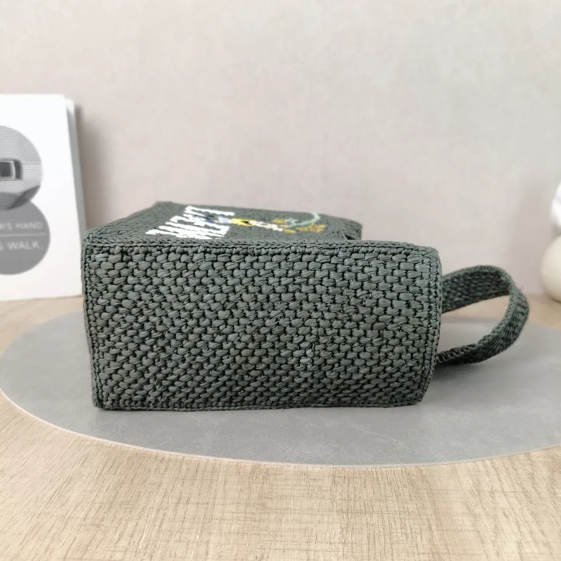 LOEWE Shoulder Bag Tote Bag Green Woven One Size 23 × 10 × 19 cm — detail view 5 of 12