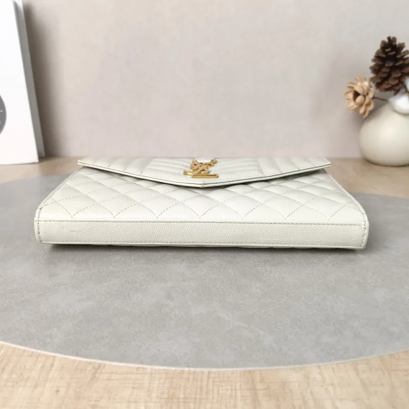 SAINT LAURENT Crossbody Bag ENVELOPE White Calfskin Small21 × 6 × 13 cm — cover view 5 of 5