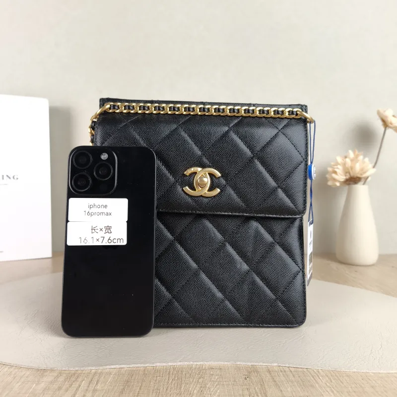 Chanel Backpack 23a Backpack Black with Gold-Tone Hardware Grained Calfskin One Size 20 × 7.5 × 21 cm — cover view 4 of 5