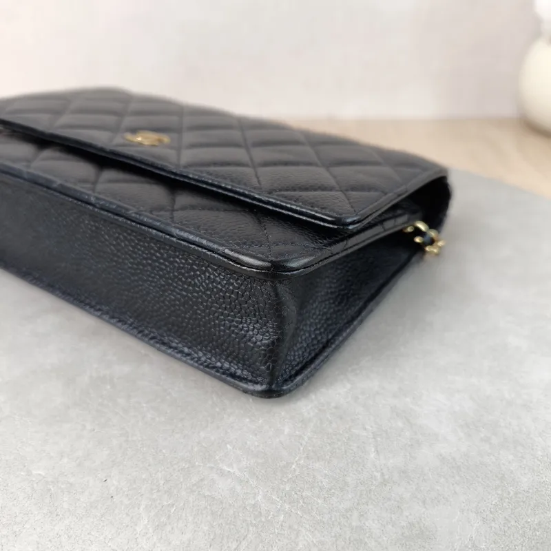 Chanel Crossbody Bag Classic Flap WOC CF WOCWOC Bag Black Grained Calfskin Mini 19.2 × 3.5 × 12.3 cm 25 — detail view 11 of 14