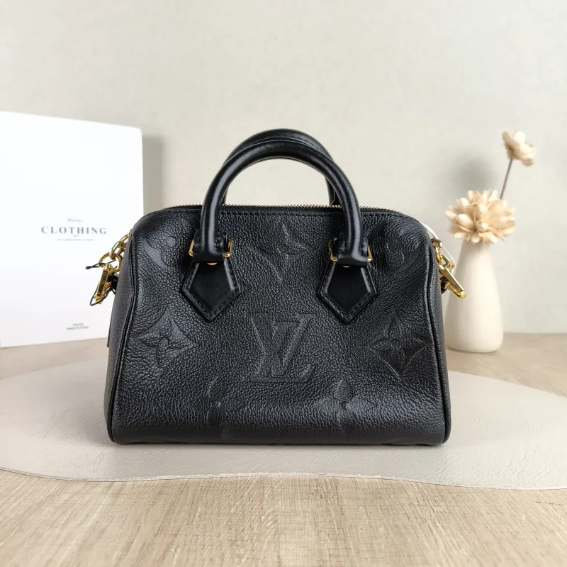Louis Vuitton Crossbody Bag Speedy20 Black Monogram Empreinte Embossed Calfskin Small 20.5 × 12 × 13.5 cm — cover view 6 of 6