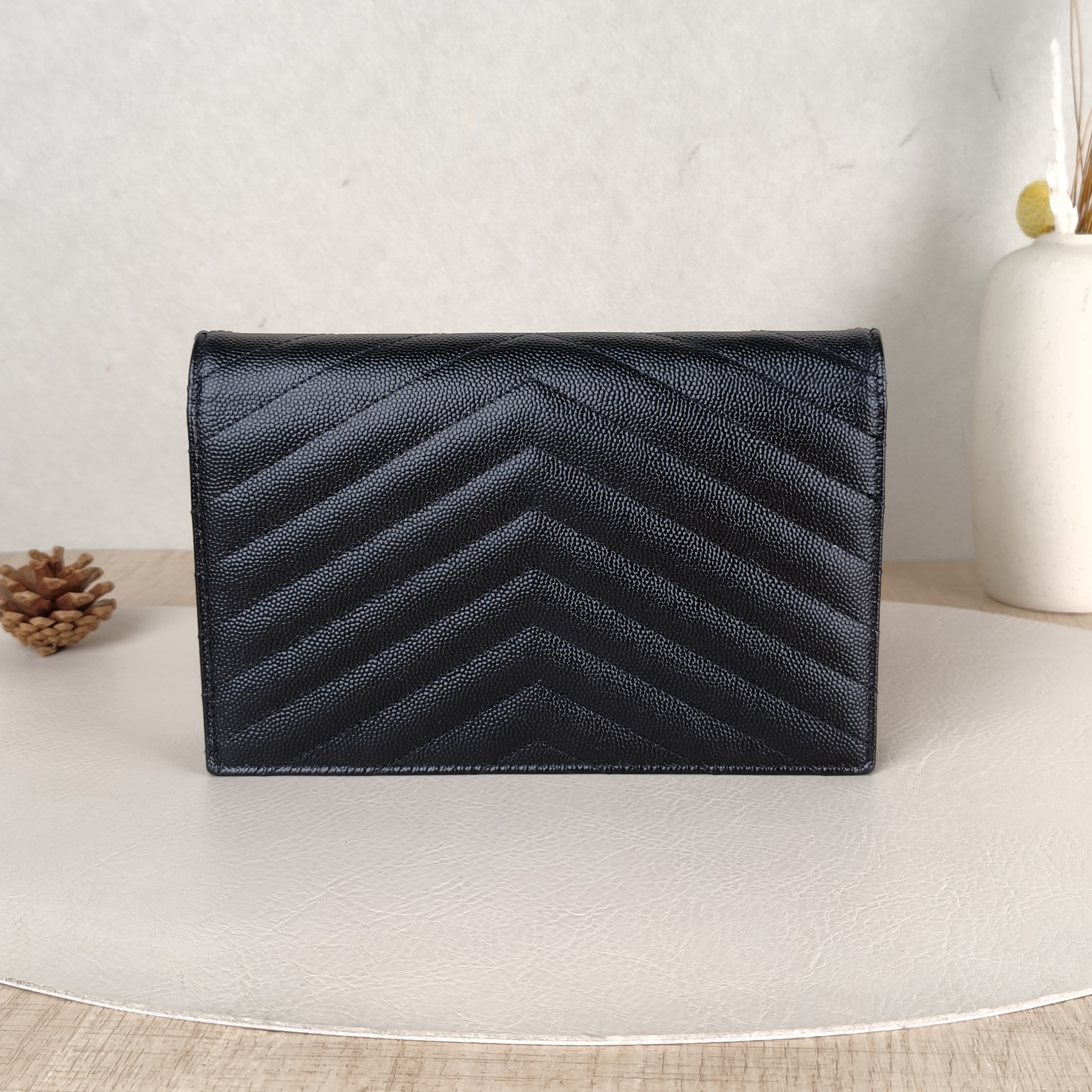 SAINT LAURENT Crossbody Bag CASSANDRE ENVELOPE Black Calfskin One Size19 × 3.5 × 12.5 cm — cover view 3 of 5