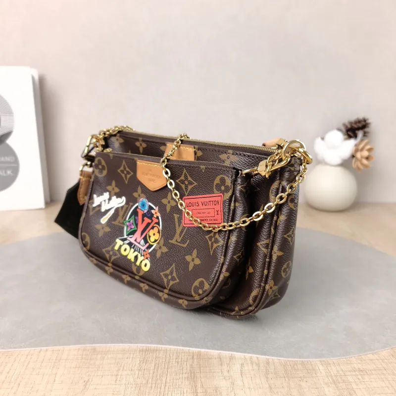 Louis Vuitton Crossbody Bag Multi Pochette Accessoires Shoulder Strap PVC Small 24 × 4 × 13.5 cm — cover view 3 of 5