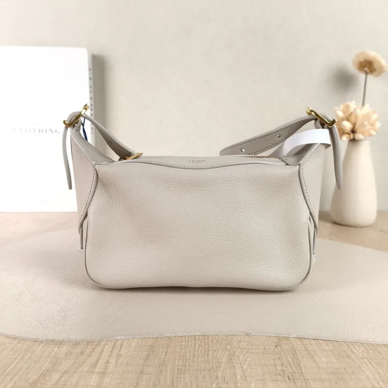 CELINE Shoulder Bag Romy Hobo Shoulder Bag White Calfskin Mini 19 × 5 × 14 cm